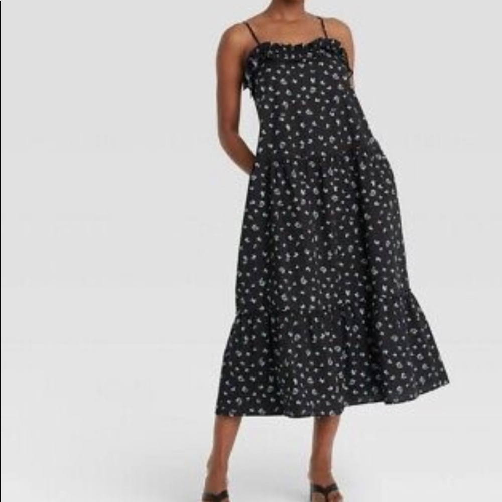 Who What Wear Women's Dress, Tossed Buds, Black